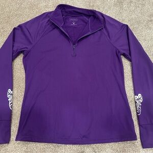 Athleta Quarter Zip Pullover Purple Fleece Top